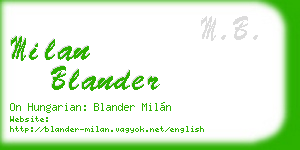milan blander business card